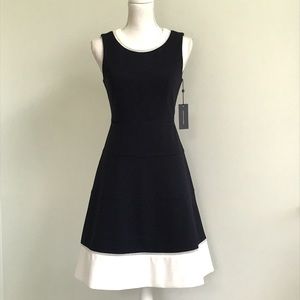 Tommy Hilfiger Navy Dress with White Hem and Trim